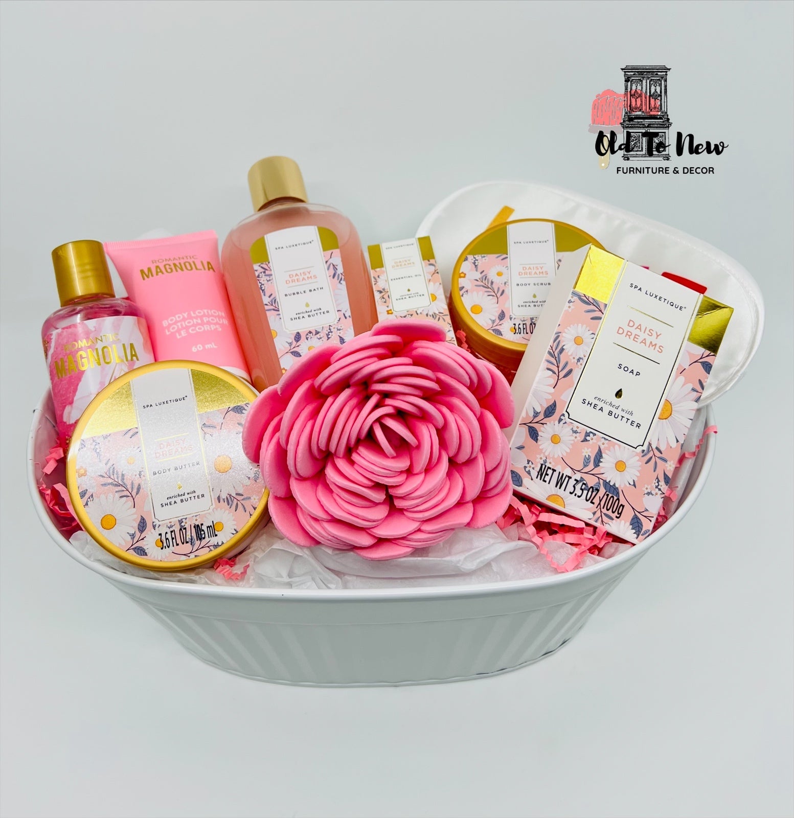Daisy Dream & Magnolia Spa Gift Basket, Perfect for Birthday, Mothers – Old  to New Furniture
