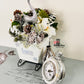 White and Silver Christmas Flower Centertable Arrangement,  Sleigh Decor Vase