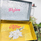 Before and after yellow metal tray
