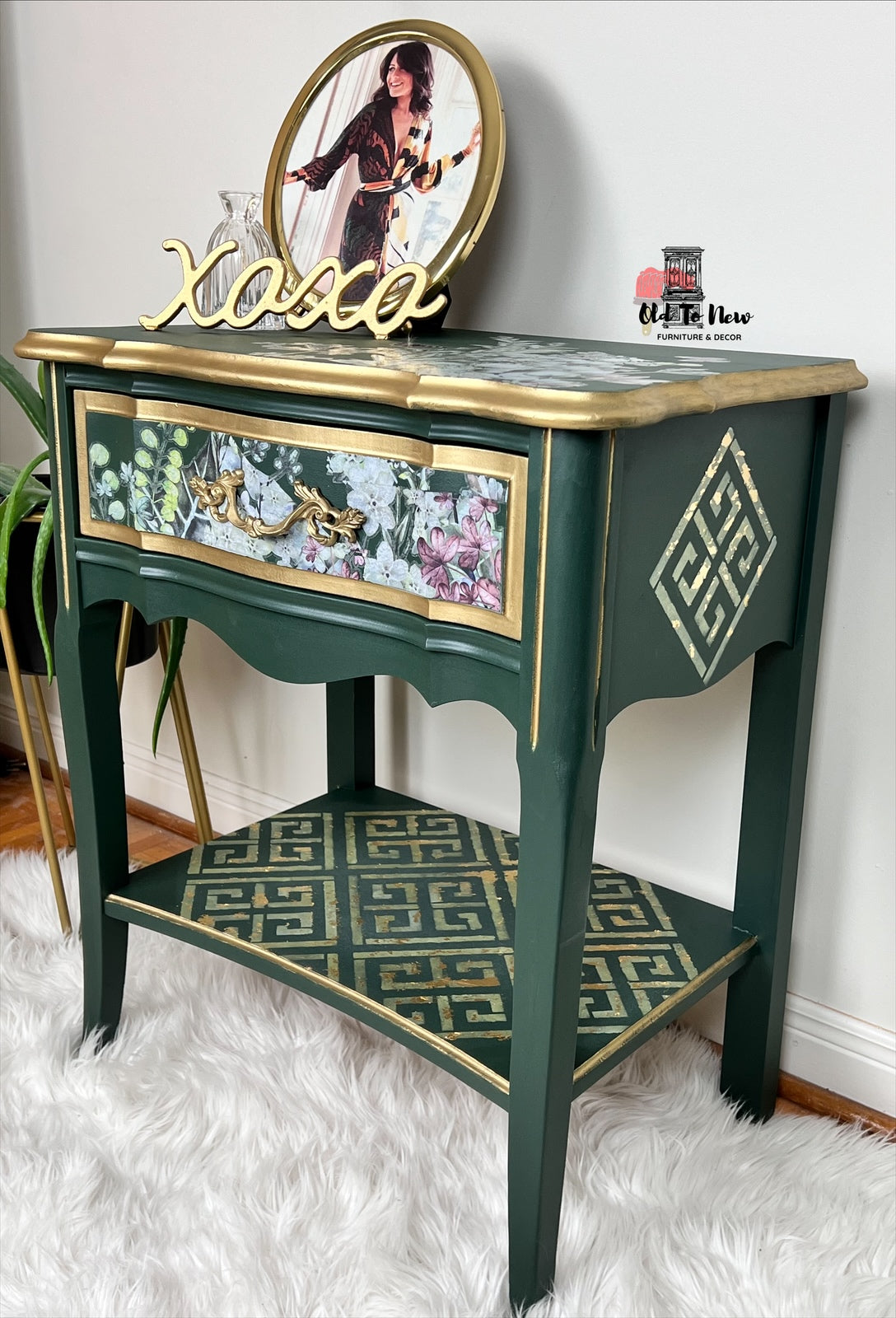 Eclectic Detailed End Table; Old to New Furniture & Decor