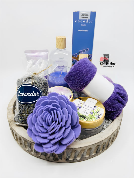 Lavender Dream Spa Deluxe Gift Set with Candle and Diffuser | Old to New Furniture & Decor, Mothers Day Birthday