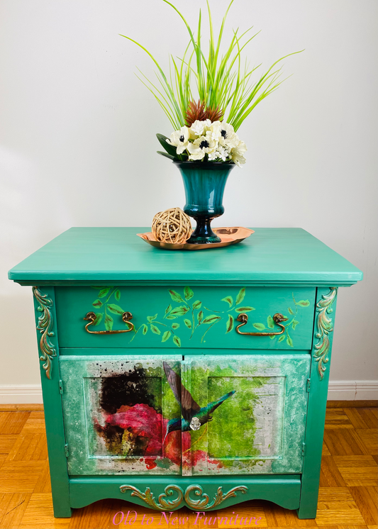 Antique Washstand refinished in Lime Green