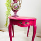 Eclectic French Provincial Oval End Table Painted with Capri Pink With Annie Sloan Paint