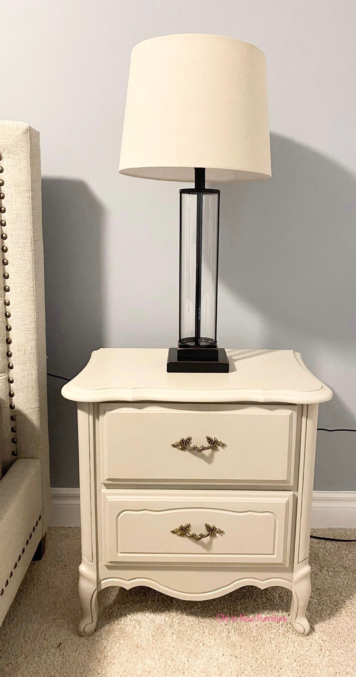 Gorgeous Customized Restyled French Provincial Night Stands Painted