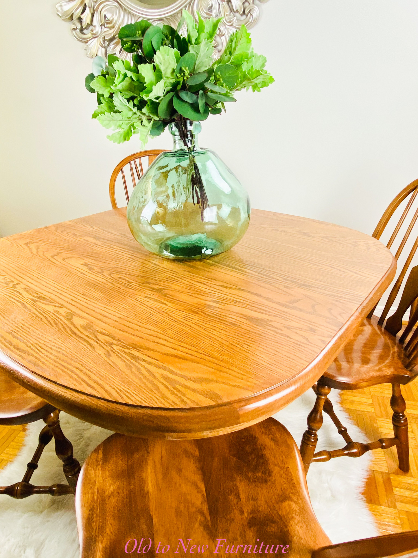 Refinished Natural Hardwood Dining Table
