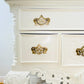 Beautiful Antique 4 Drawer Sideboard with Engraved Hand Carved Details Painted With Fusion Mineral Paint