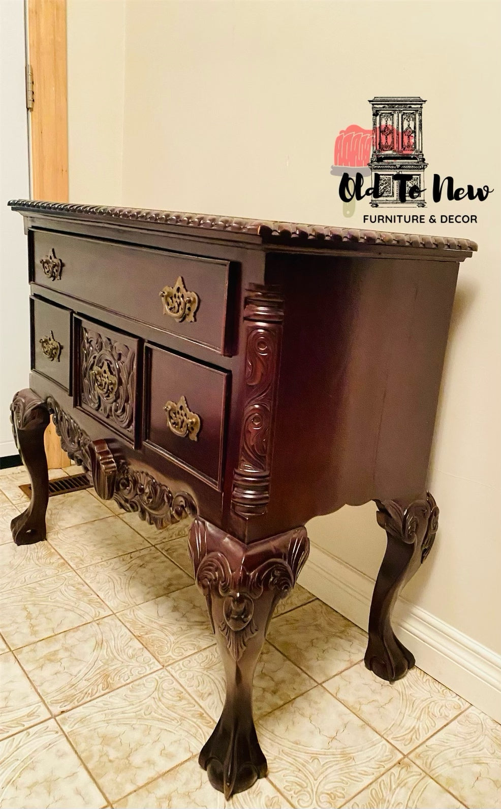 Stunning Antique Wood Furniture Available for Purchase; Choose Paint Color and Customize This Compact Sideboard Entryway Storage Unit.