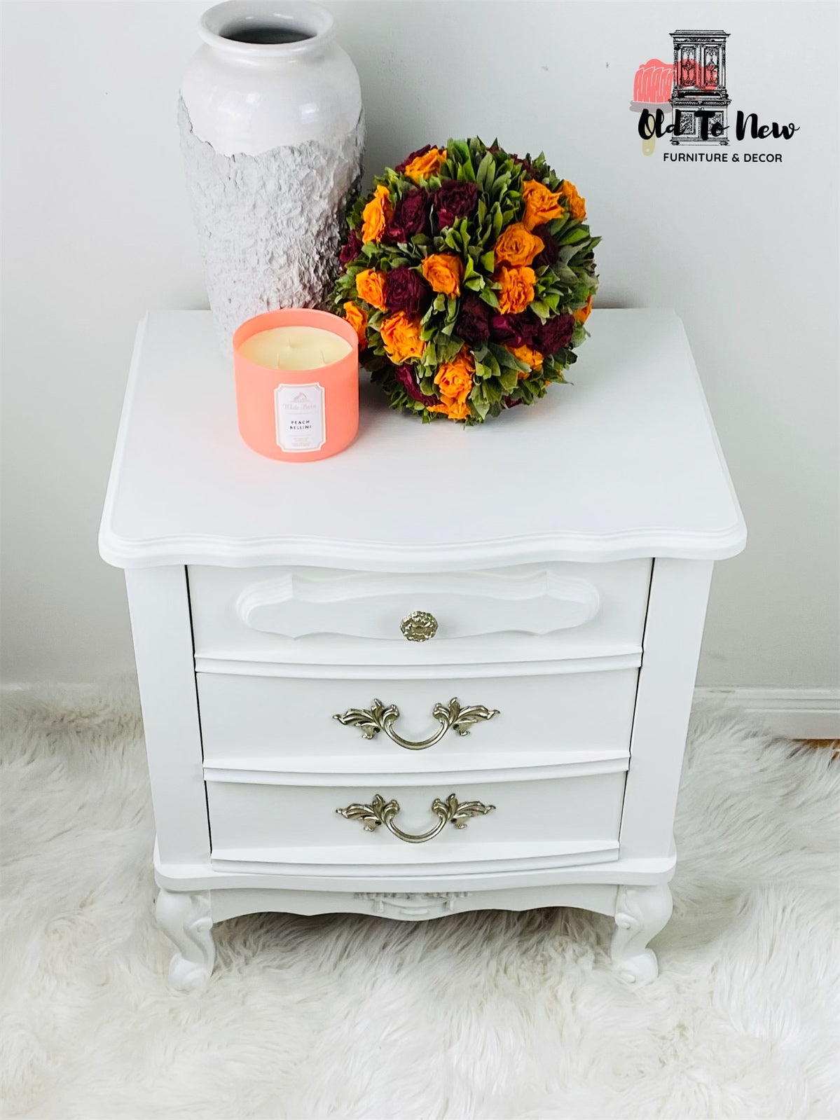 Pretty White White Side Table Painted With Annie Sloan Chalk Paint