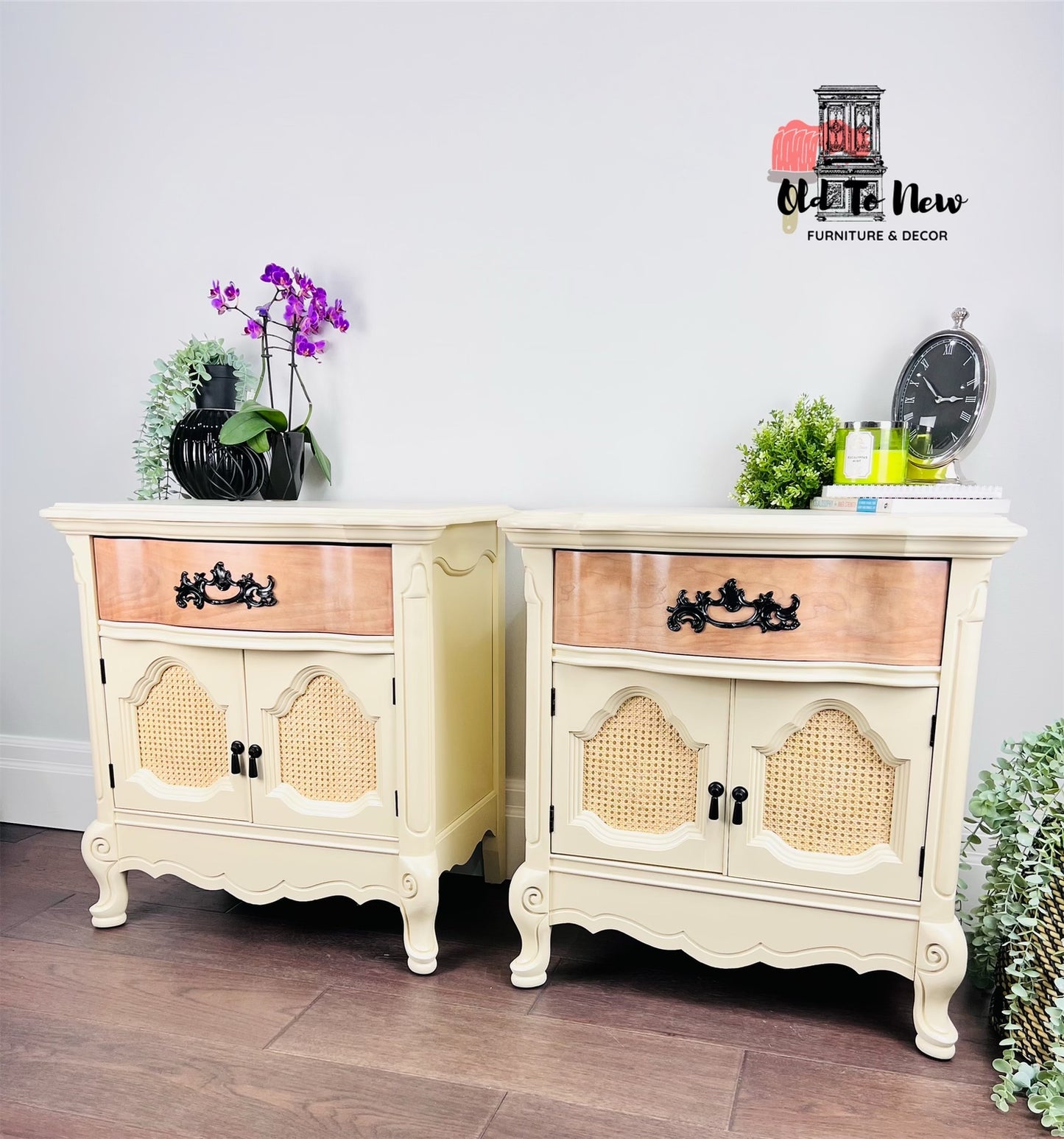 Beige French Provincial Rattan Side Tables Toronto Home Decor