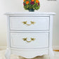 French Provincial end table, night stand painted white with Victorian Lace From Fusion Mineral Paint - Shop Canadian Furniture