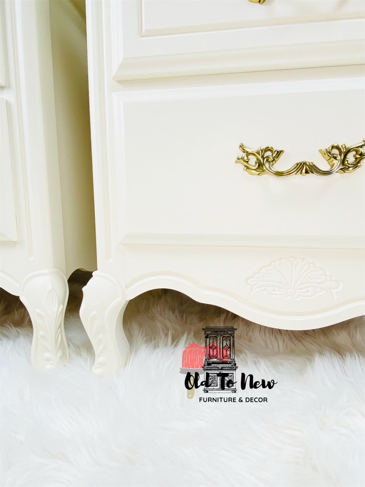 Beige French Provincial 2 Drawer Night Stands Painted with Plaster From Fusion Mineral Paint