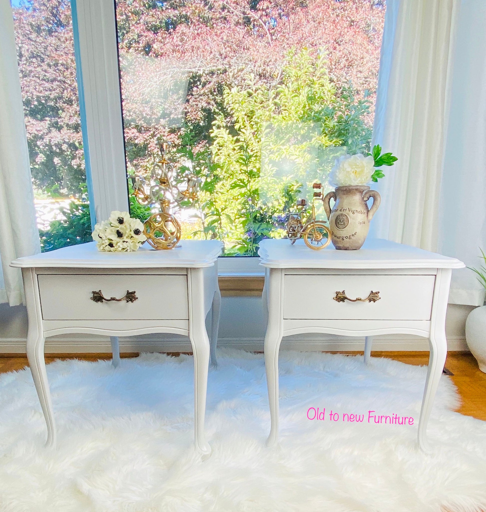 Gorgeous French Provincial End Tables Painted White With Fusion Mineral Paint