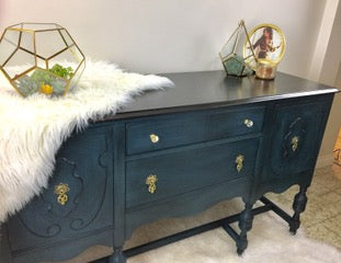 Blue Painted Sideboard/ Console- Jacobean Design