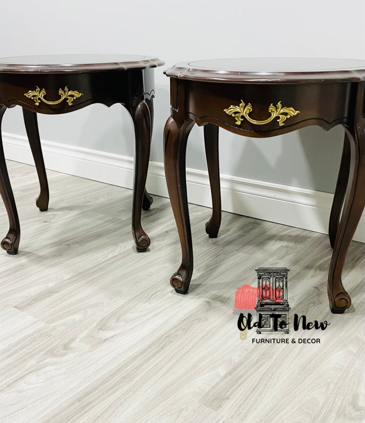 Unfinished Antique French Provincial Oval End Tables; Choose Paint Color And Customize These End Tables