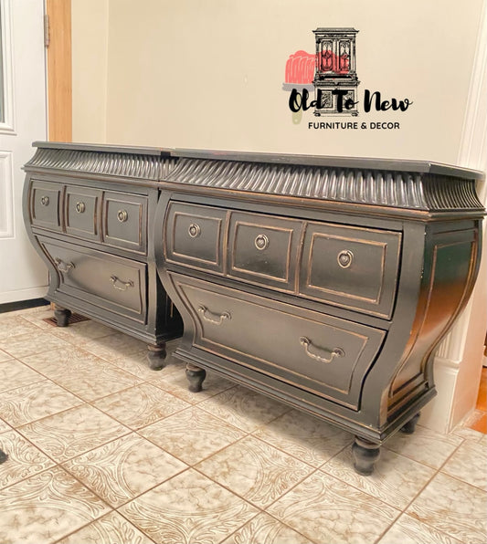Gorgeous Antique Bombe Chest Night Stands; Choose Paint Color and Customize These End Tables