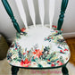 Gorgeous Vintage Antique Chair Painted Green & Off White