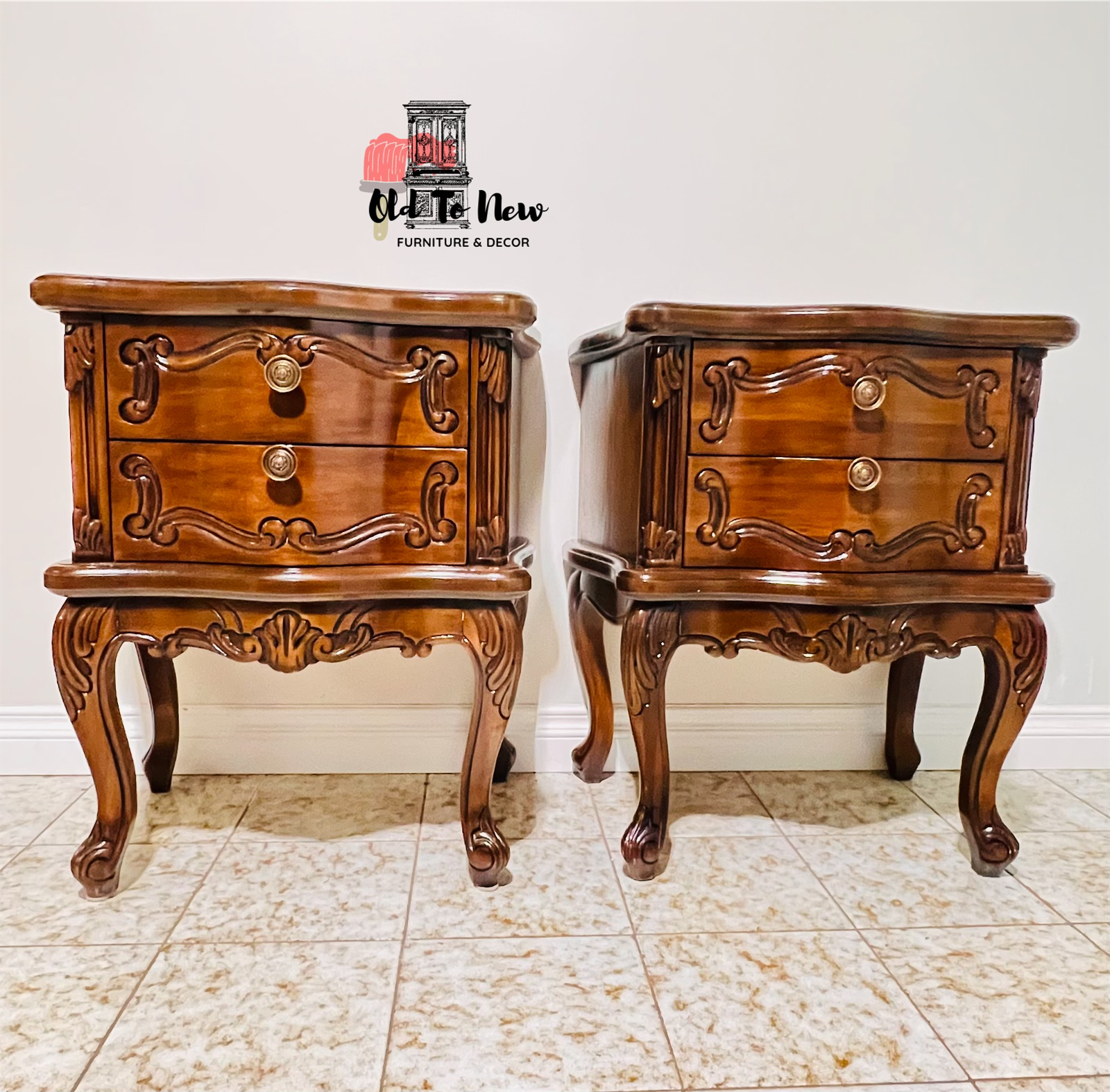 Ornate Wood End Tables , Old to New Furniture & Decor