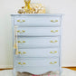 Stunning French Provincial Armoire, Tall Dresser Painted Grey