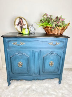 Gorgeous Refinished French Provincial Sideboard Painted a Beautiful Blue Color