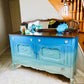 Refurbished Antique Sideboard / Buffet Painted Shades of Blue with Annie Sloan Paints