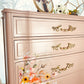 French Provincial Armoire Dresser Painted Bush Pink.