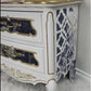 Stunning Blue, White and Gold French Provincial End Table