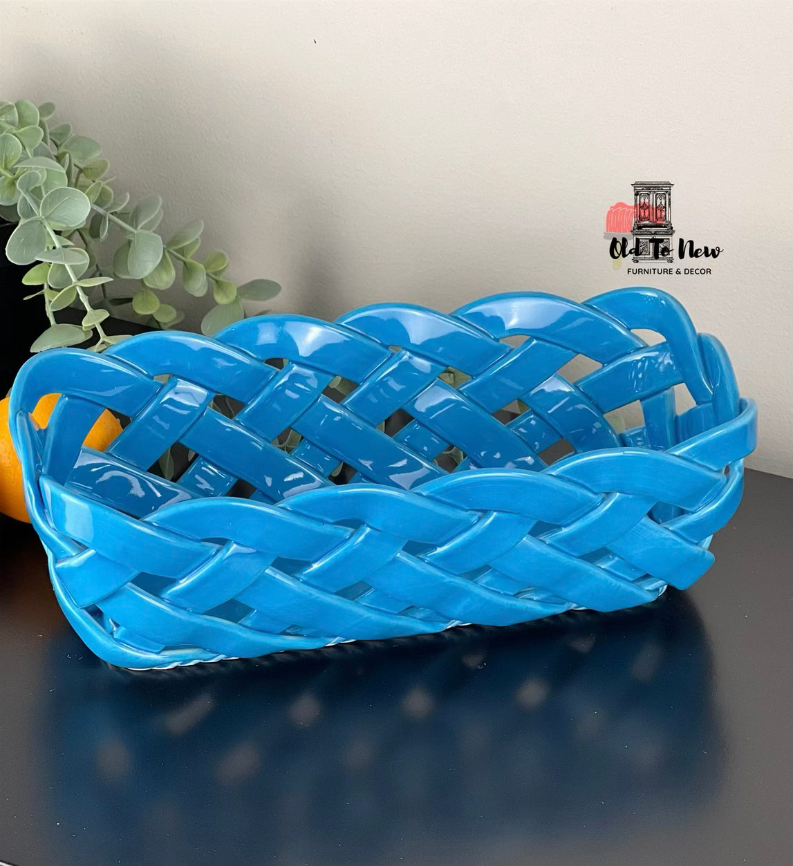 Primo'Gi ceramic woven bread basket, Made in Italy, Old to New Furniture & Decor