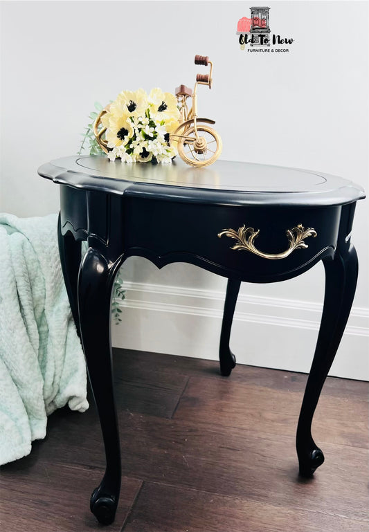 French Provincial Nightstand Painted Coal Black | Fusion Mineral Paint