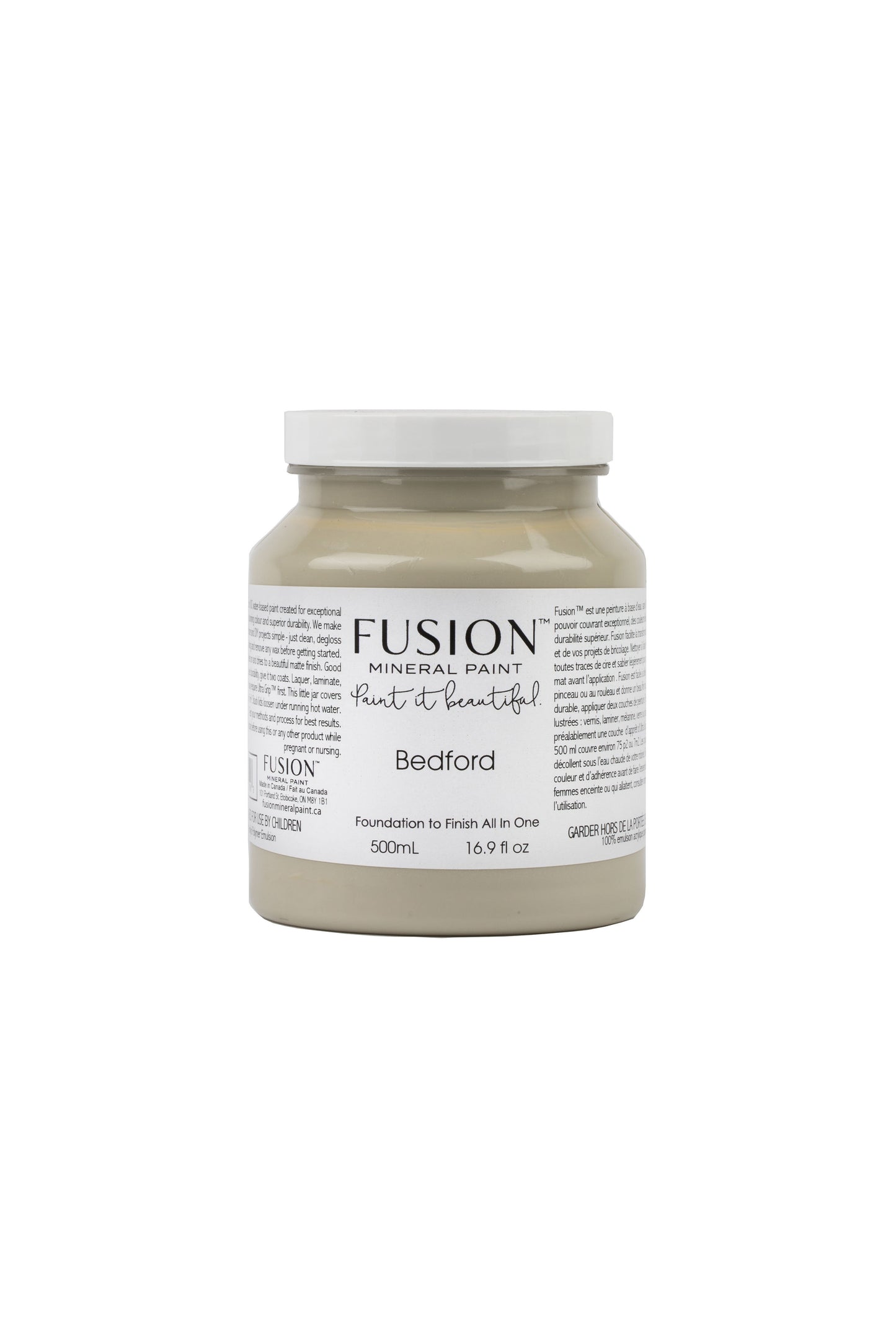 Bedford  Fusion Mineral Paint, Mid Range Neutral Grey Paint Color| 500ml Pint Size