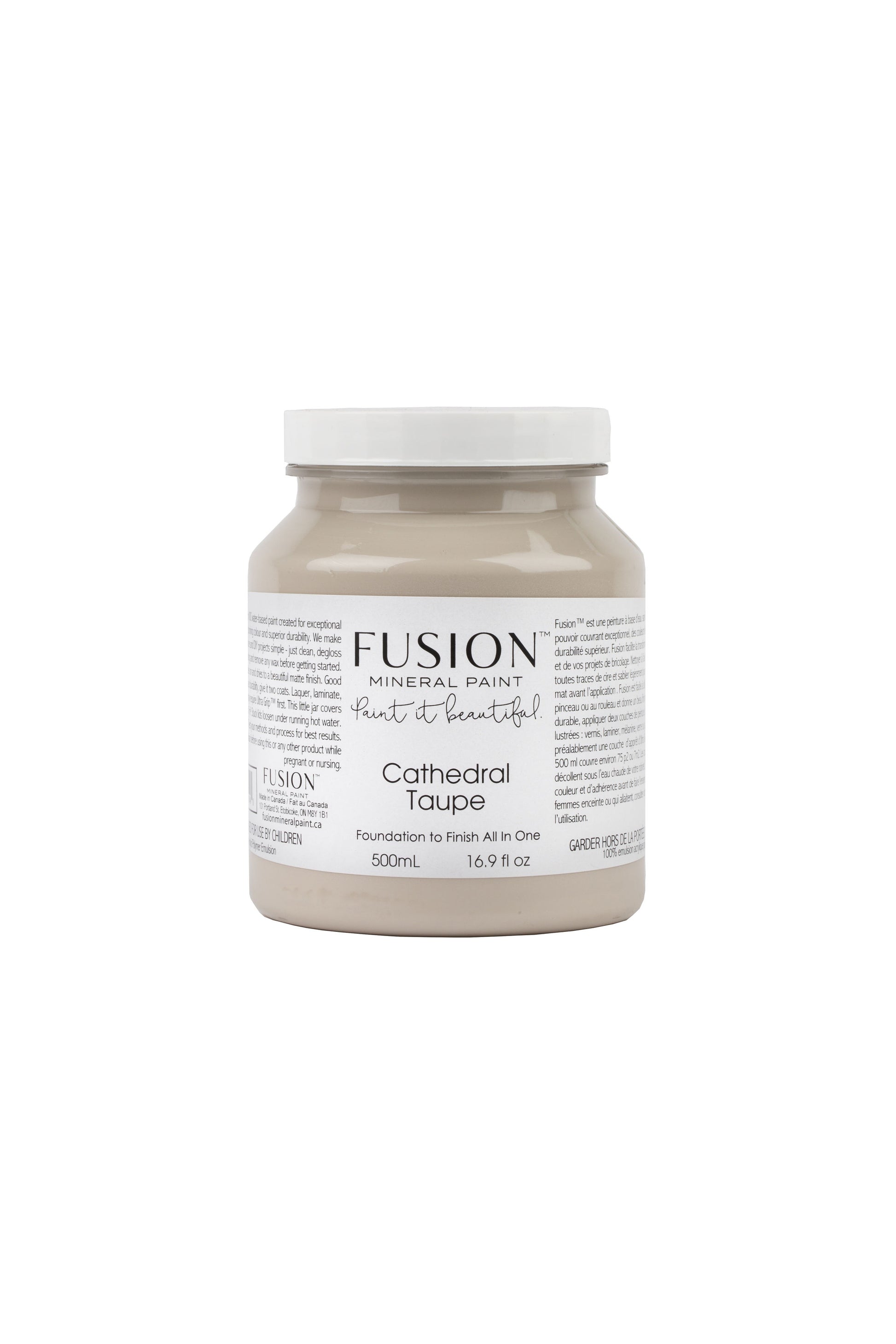 Cathedral Taupe Fusion Mineral Paint, Natural Beige Paint Color | 500ml Pint Size
