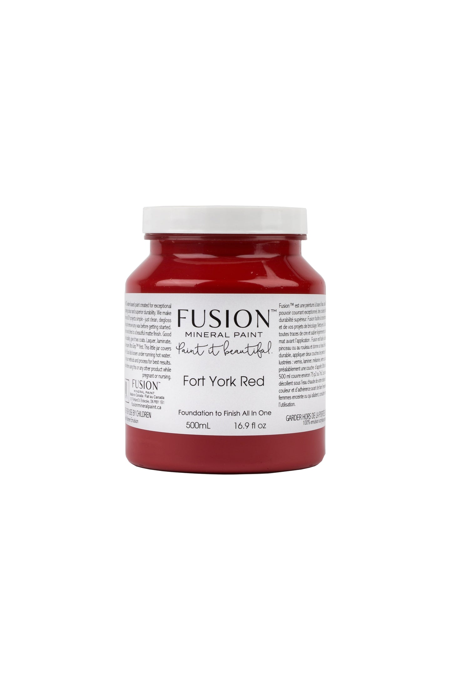Fort York Red Fusion Mineral Paint, Deep Red Paint Color | 500ml Pint Size