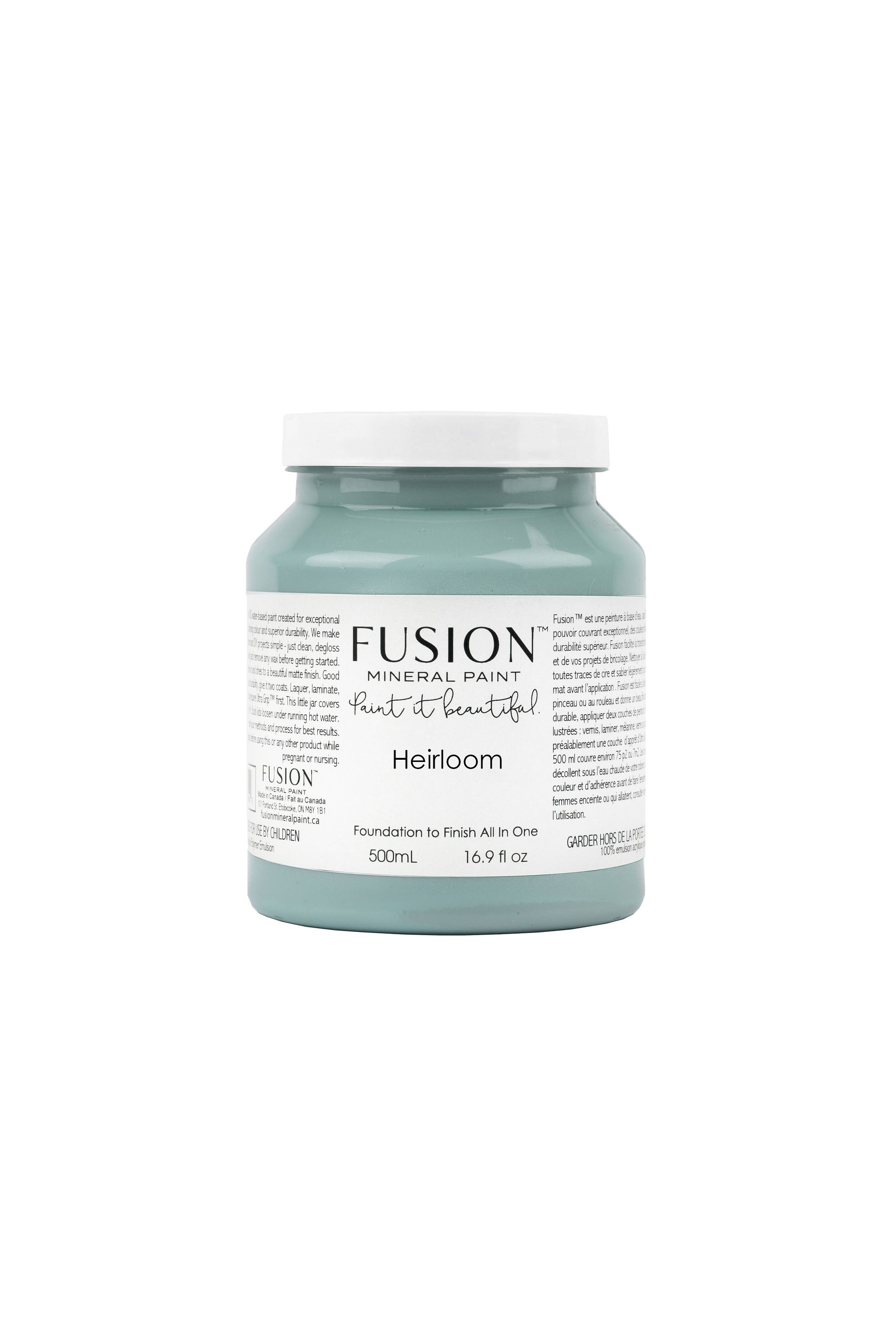  Heirloom Fusion Mineral Paint, Misty Blue Paint Color | 500ml Pint Size