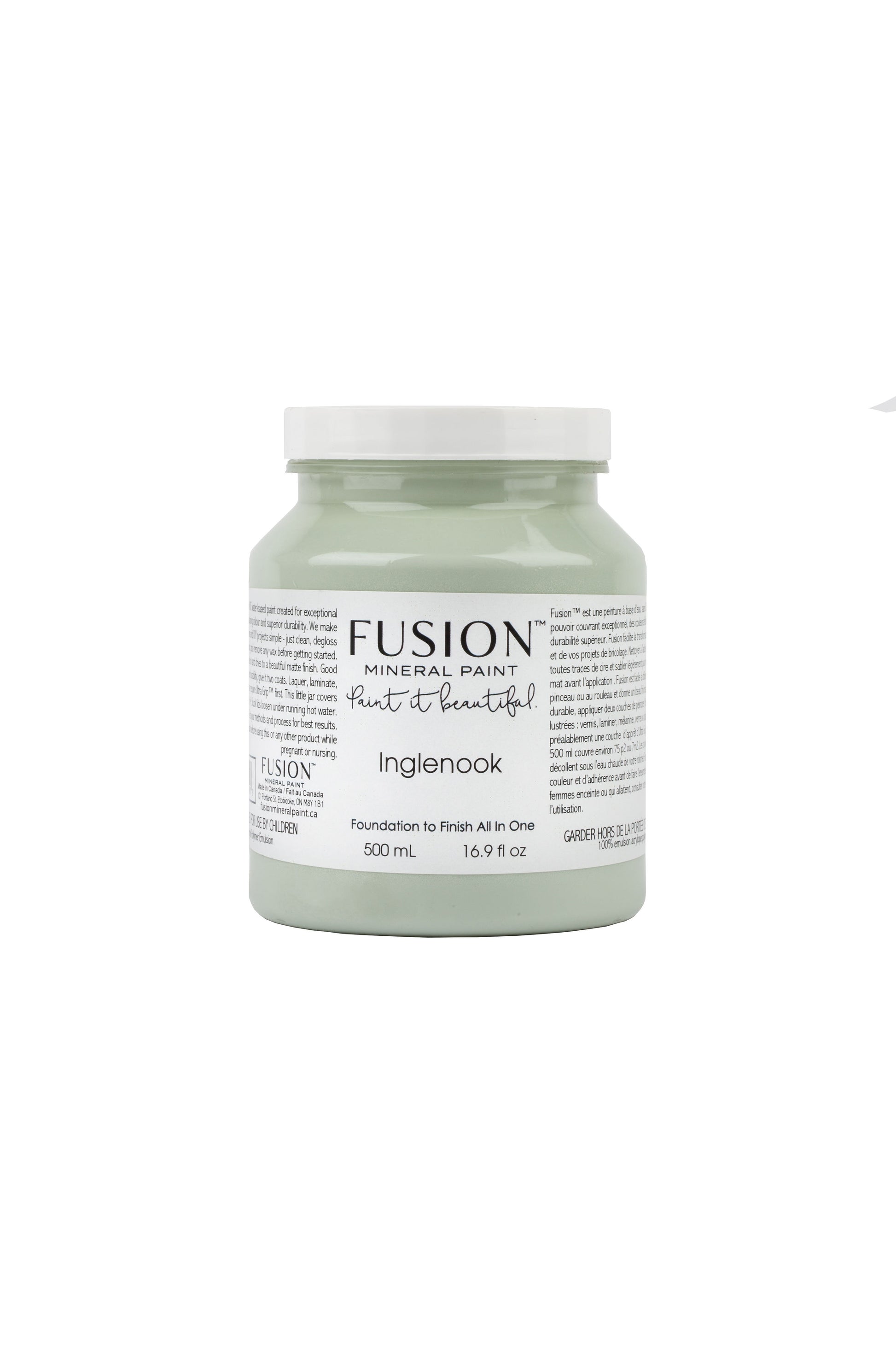 Inglenook Fusion Mineral Paint, Pale Green Paint Color| 500ml Pint Size 