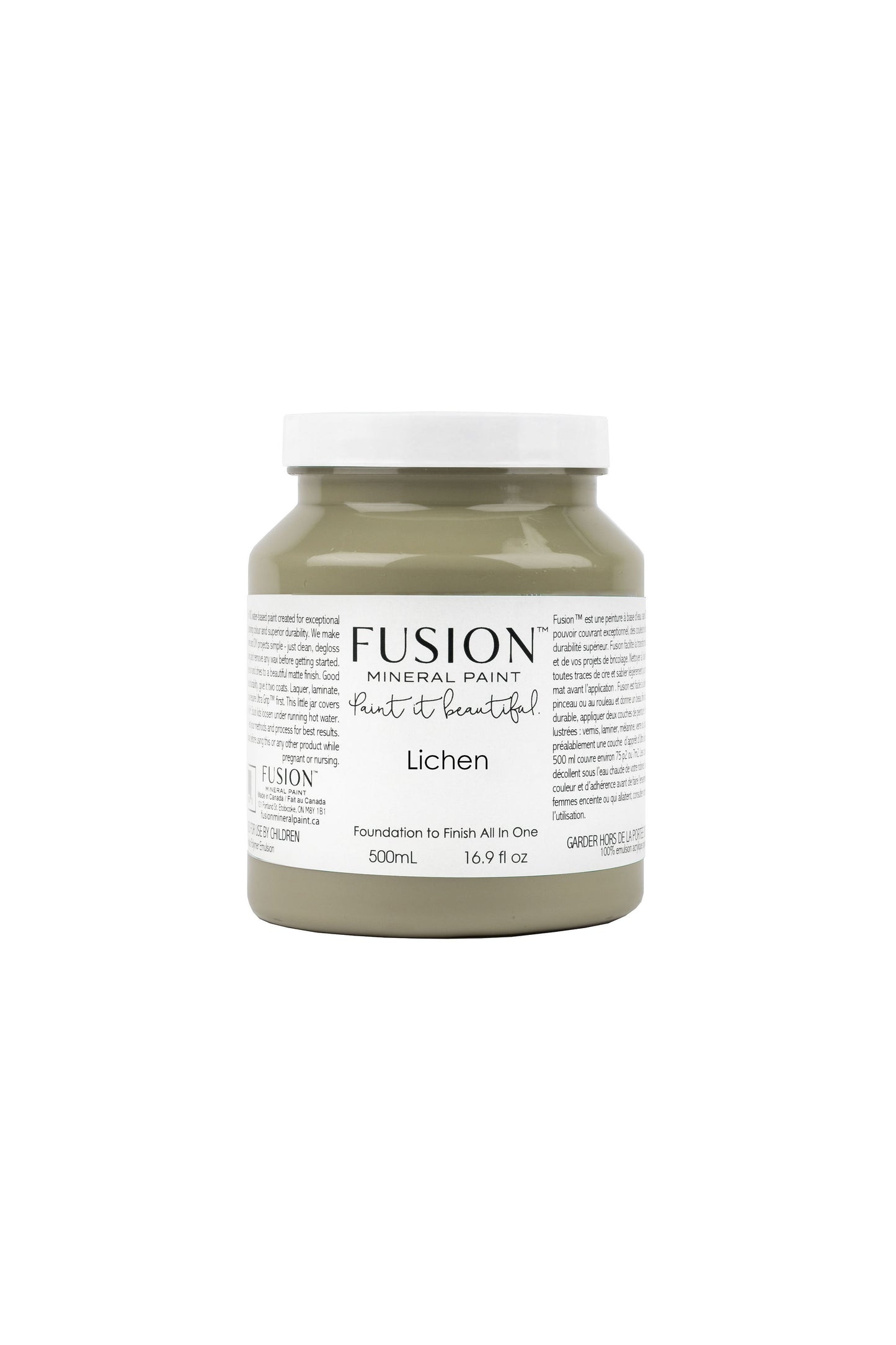 Lichen Fusion Mineral Pain, Grey-Green Paint Color| 500ml Pint Size