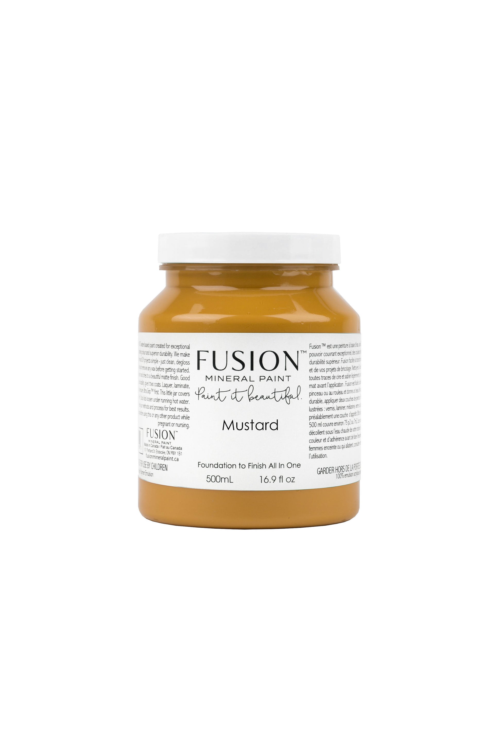 Mustard  Fusion Mineral Paint, Muted Yellow Paint Color| 500ml Pint Size