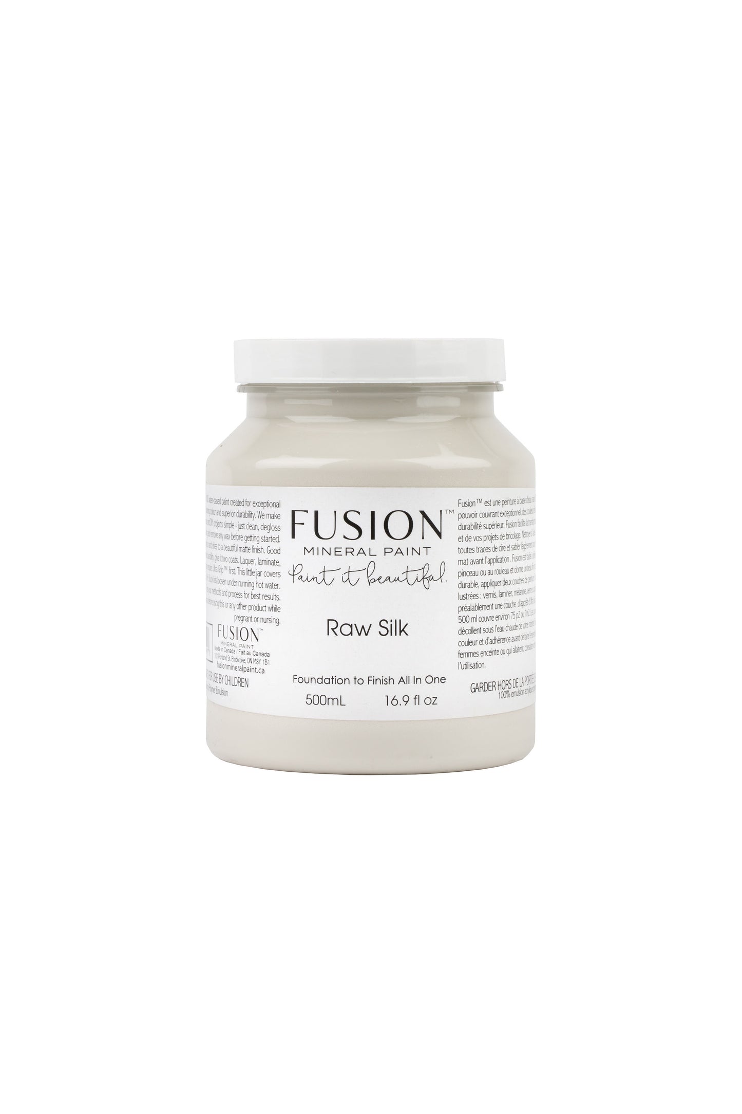 Raw Silk Fusion Mineral Paint, Warm White Paint Color| 500ml Pint Size