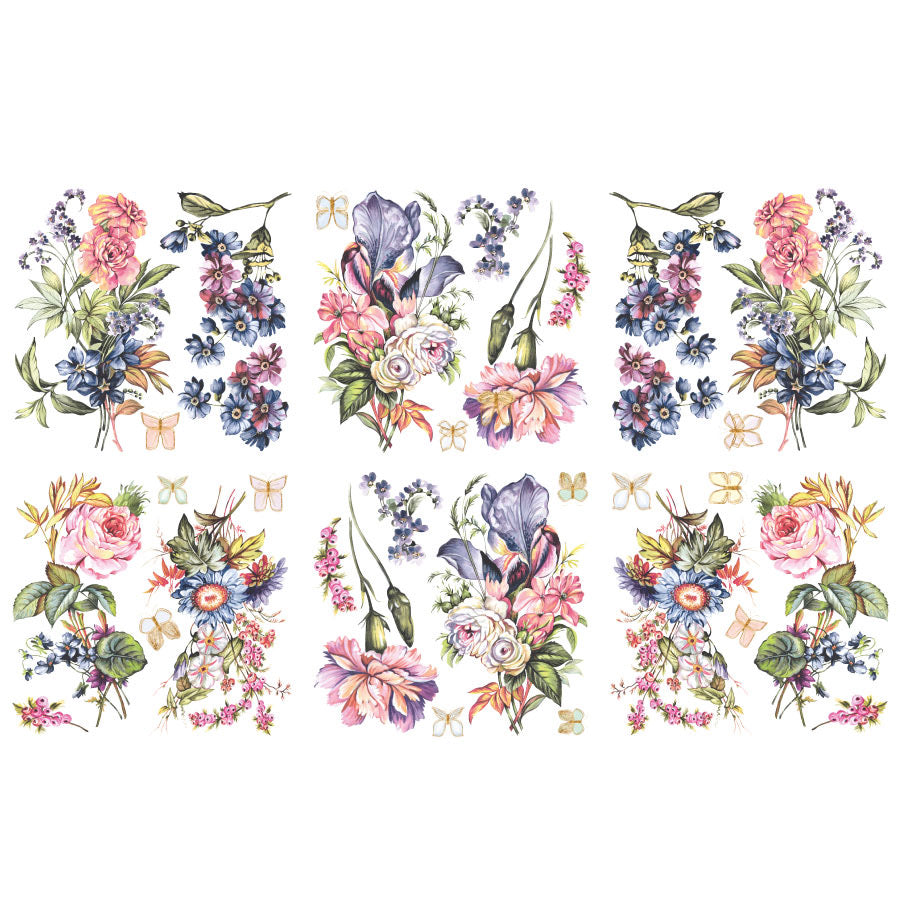 Hokus Pokus; Vintage Blooms – Large Transfer – 6 Sheets