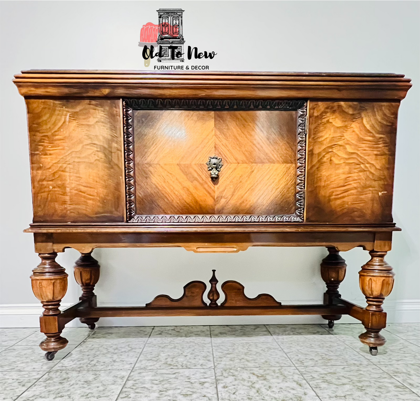 Antique Hutch Brown Jacobean Sideboard 