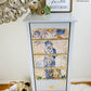 Spectacular 6 Drawer Lingerie Dresser Decoupaged and Painted Grey with Fusion Mineral Paint and Gold Leafed