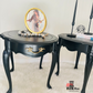 Pair of Black French Provincial Night Tables