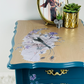 Blue Bedside Table with Artistic Accents, Old to New furniture & Decor 