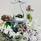 Christmas Holiday Entertainment 2022, Silver and White Flower Decor