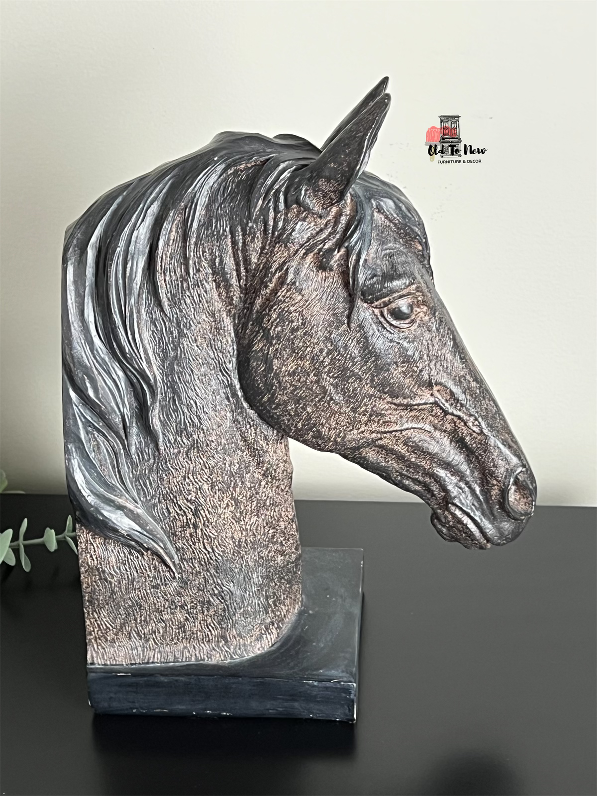Brown Horse Head Sculpture , Home Decor, See it at Old to New Furniture