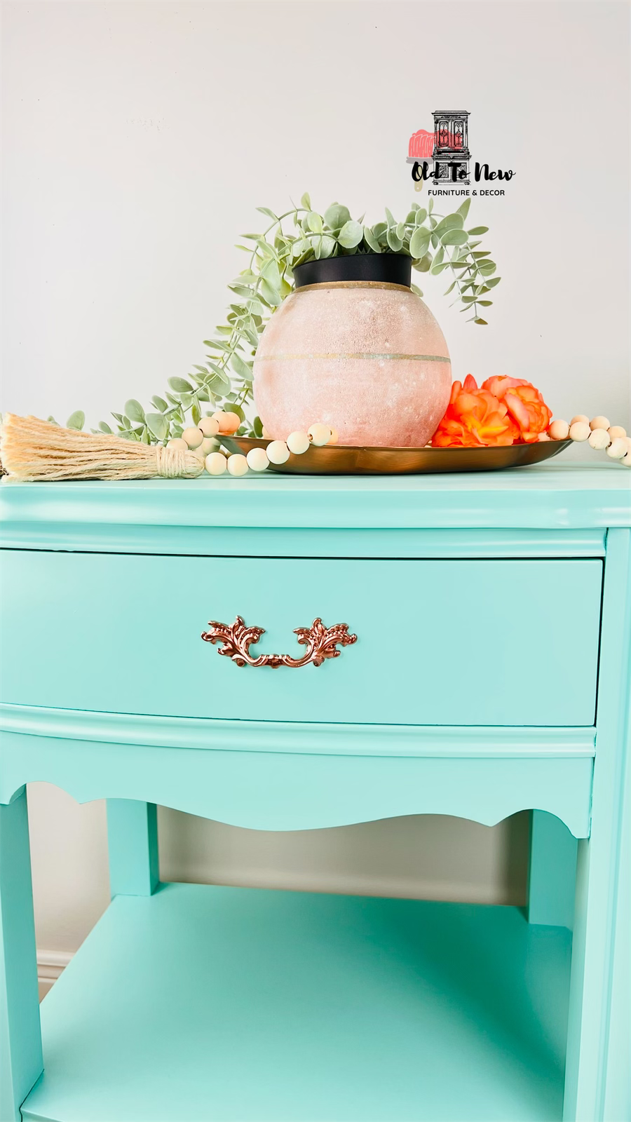 Stunning Turquoise Blue French Provincail End Tables