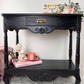 Black and Gold Console Table with Drawer for Entryway