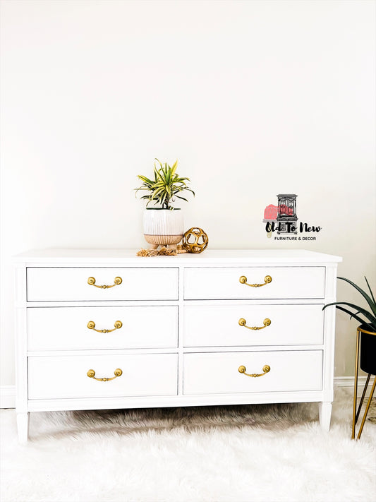 Modern White 6 Drawer Dresser | Old to New Furniture & Decor