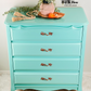 Stunning Turquoise Blue French Provincial 4 Drawer Dresser