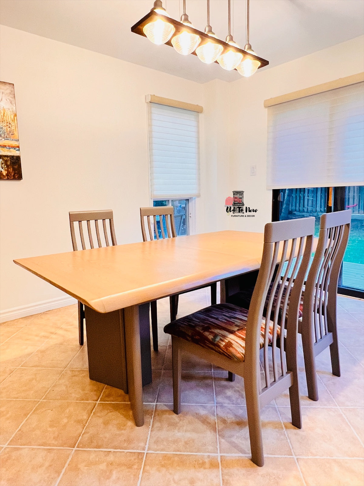 Refinished Extendable Dining Table and Chairs