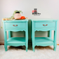 Stunning Turquoise Blue French Provincail End Tables