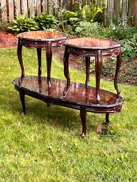 French Provincial End Tables & Center Table; Old to New Furniture & Decor